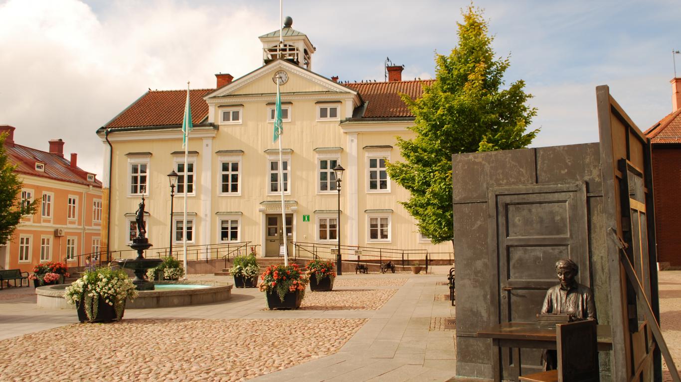 The tourist office in the center of Vimmerby