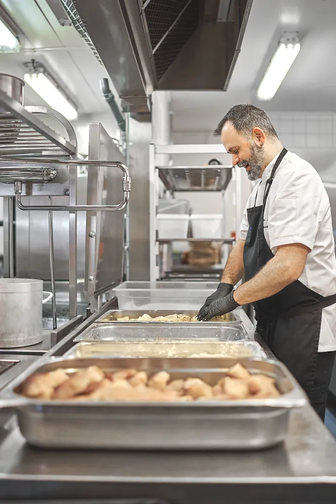 I köket i restaurangen Kök & scen